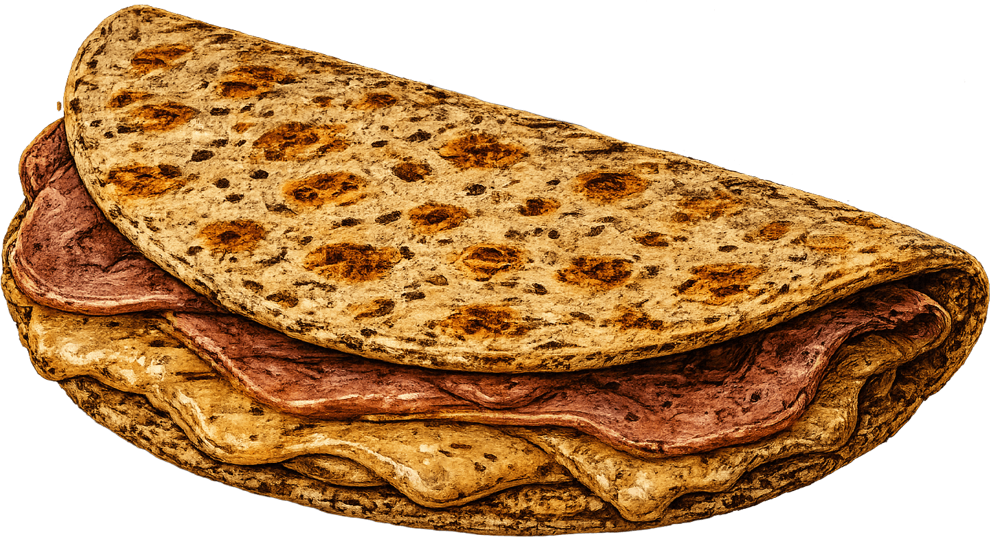 Piadina cotto e formaggio