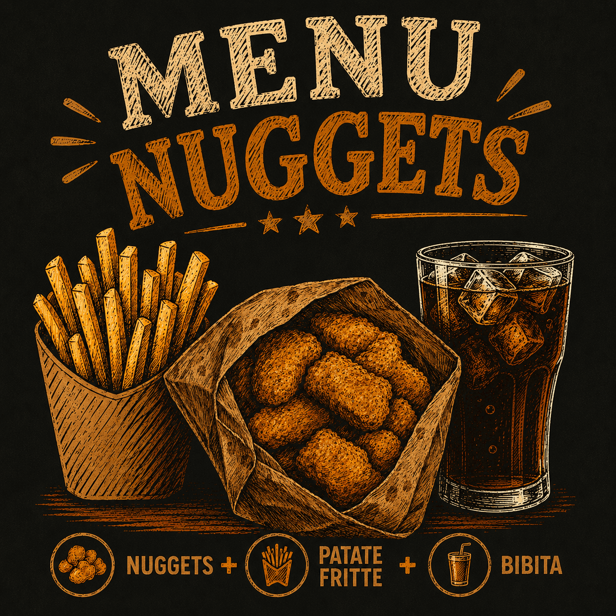 Menu nuggets + patatine + bibita